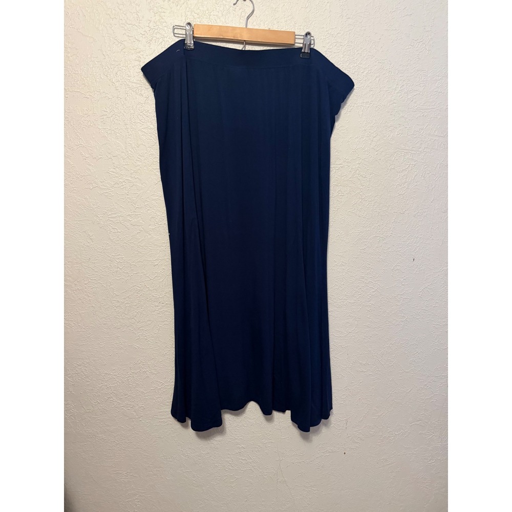 AnyWear by Catherines Navy Blue Maxi Skirt Plus Size 2X 22/24W Jersey Knit